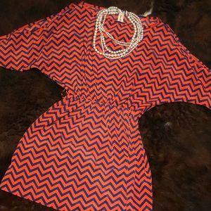Cold Shoulder Chevron dress sz S